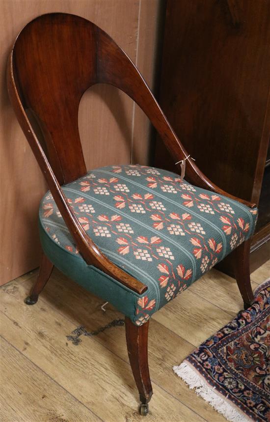 A Regency Grecian revival mahogany spoonback chair